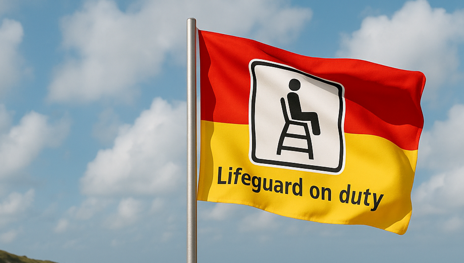 Strandvlaggen - rood over geel-- VVV Ameland
