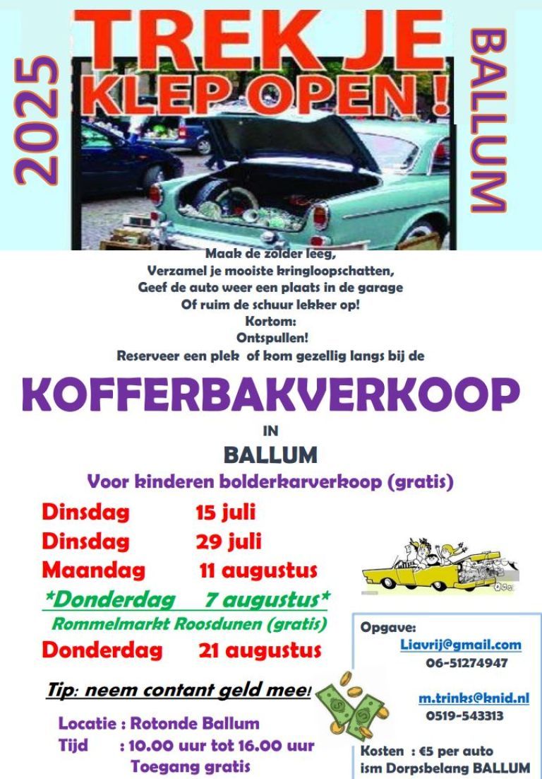 Kofferbakverkoop - VVV Ameland