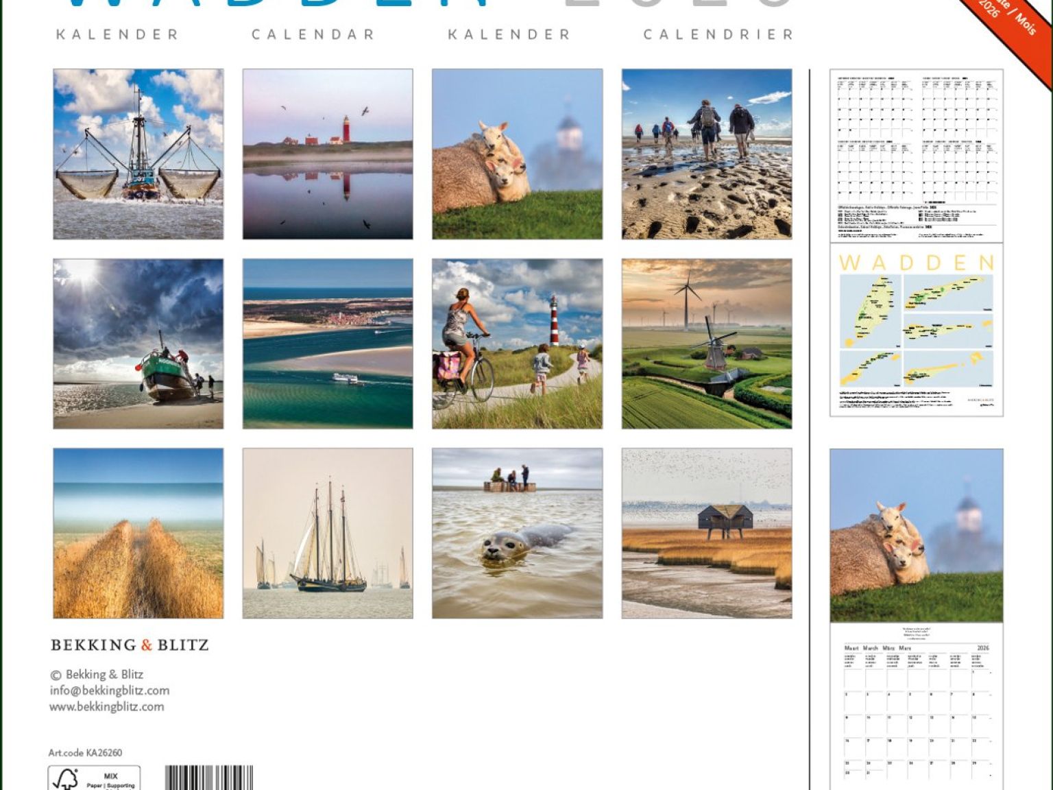 Wadden maandkalender 2026 - Webshop VVV Ameland
